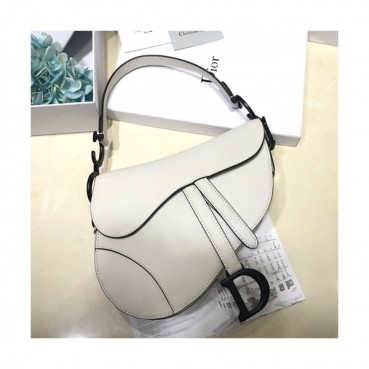 Dior 2019 Leather Saddle Shoulder Bag ,17/25.5CM - 디올 2019 레더 새들 숄더백,DIOB0260,17/25.5CM,화이트