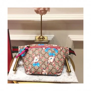 Gucci GG Supreme Print Belt Bag,22CM - 구찌 GG 수프림 프린트 벨트백 502095,GUB0608,22CM,브라운