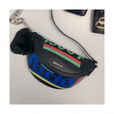 [포스간지! 좔좔 흐르는 백]Balenciaga 2019 Leather Belt Bag,24CM - 발렌시아가 2019 남여공용 레더 벨트백,BGB0287,24CM,블랙