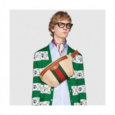 Gucci 2019 Ophidia Vintage Canvas Belt Bag ,23CM - 구찌 2019 오피디아 빈티지 캔버스 남여공용 벨트백,575082,GUB0578,23CM,베이지+브라운