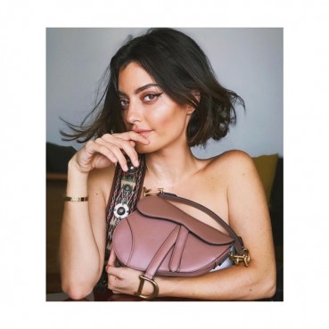 Dior 2019 Leather Saddle Shoulder Bag ,17/25.5CM - 디올 2019 레더 새들 숄더백,DIOB0106,17/25.5CM,다크베이지핑크 