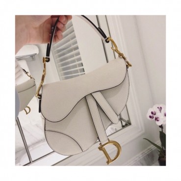Dior 2019 Leather Saddle Shoulder Bag ,17/25.5CM - 디올 2019 레더 새들 숄더백,DIOB0104,17/25.5CM,화이트