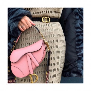 Dior 2019 Leather Saddle Shoulder Bag ,17/25.5CM - 디올 2019 레더 새들 숄더백,DIOB0103,17/25.5CM,핑크