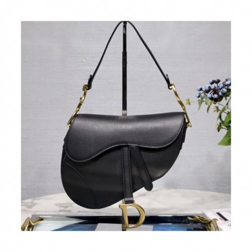 Dior 2019 Leather Saddle Shoulder Bag ,17/25.5CM - 디올 2019 레더 새들 숄더백,DIOB0100,17/25.5CM,블랙