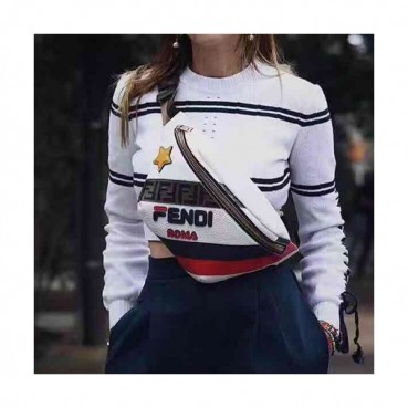 Fendi 2019 Leather Hip Sack ,37CM - 펜디 2019 레더 남여공용 힙색  FENB0271,37CM,화이트