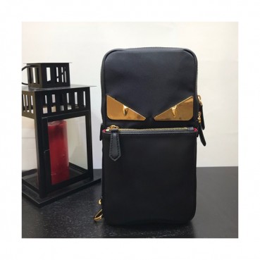 Fendi 2019 Nylon&Leather Bag Bugs Hip Sack ,30CM - 펜디 2019 나일론&레더 남성용 백버그 힙색  FENB0222,30CM,블랙