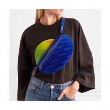 Balenciaga 2019 Velvet Belt Bag ,27CM - 발렌시아가 2019 남여공용 벨벳 벨트백,BGB0239,27CM,블루