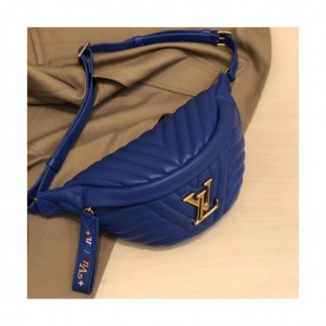 [매장판]Louis Vuitton 2019 Leather BUMBAG,37cm - 루이비통 2019 레더 여성용 범백 M63750,LOUB1498, 37cm ,블루