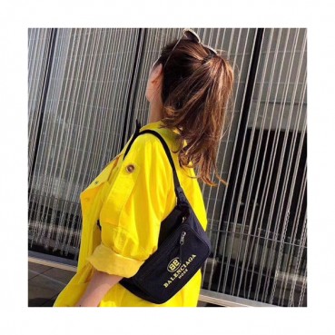 Balenciaga 2019 Canvas Belt Bag,31CM - 발렌시아가 2019 캔버스 남여공용 벨트백,BGB0129,31CM,블랙
