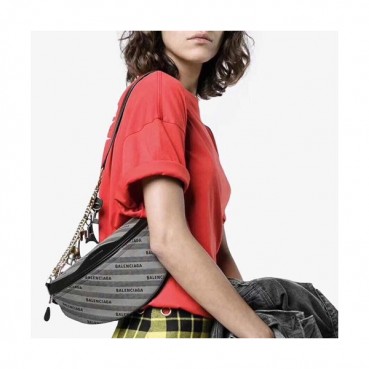 Balenciaga 2019 Canvas & Leather  Belt Bag ,27CM - 발렌시아가 2019 남여공용 캔버스&레더 벨트백,BGB0105,27CM,그레이