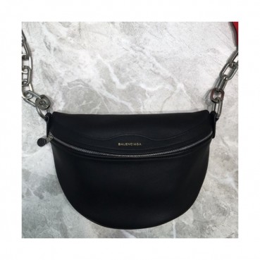 [매장판]Balenciaga 2019 Leather  Belt Bag ,27CM - 발렌시아가 2019 남여공용 레더 벨트백,BGB0100,27CM,블랙