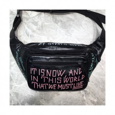 Balenciaga 2019 Leather Belt Bag,37CM - 발렌시아가 2019 남여공용 레더 벨트백,BGB0030,37CM,블랙