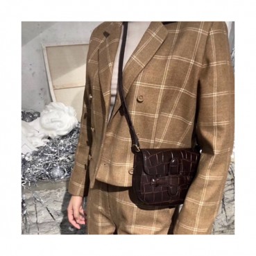 Celine Leather Saddle Shoulder Bag,17CM - 셀린느 레더 새들 숄더백 ,66309 