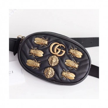 Gucci Marmont Matlase Belt Bag,18CM - 구찌 마몬트 마틀라세 벨트백 ,476434,GUB0485,18CM,블랙