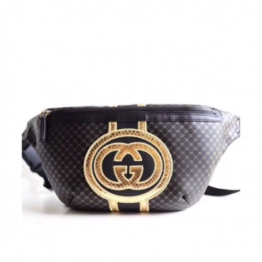 Gucci Dapper Dan Leather Belt Bag ,28CM - 구찌 대퍼 댄 레더 남여공용 벨트백, 536416,GUB0291 ,28cm,블랙