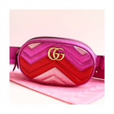 Gucci Marmont Matlase Belt Bag,18CM - 구찌 마몬트 마틀라세 벨트백 ,476434,GUB0284,18CM,핑크