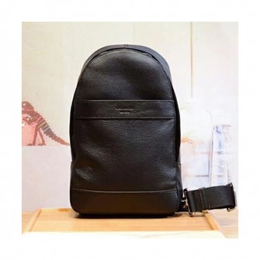 Coach Leather Hip Sack ,18cm - 코치 남성용 레더 힙색 , COAB0160,18cm,블랙