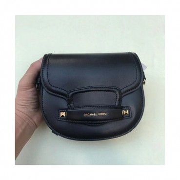 Michael Kors 2019 Leather Saddle Shoulder Bag, 17.5CM - 마이클 코어스 2019 레더 새들 숄더백,MKB0098, 17.5CM,블랙
