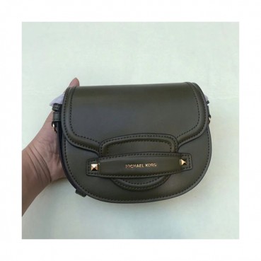 Michael Kors 2019 Leather Saddle Shoulder Bag, 17.5CM - 마이클 코어스 2019 레더 새들 숄더백,MKB0099, 17.5CM,그린