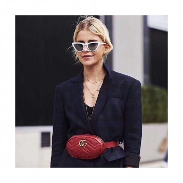 Gucci Marmont Matlase Belt Bag,18CM - 구찌 마몬트 마틀라세 벨트백 ,476434 ,GUB0129,18CM,레드