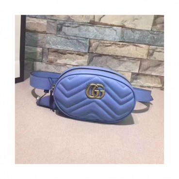 Gucci Marmont Matlase Belt Bag,18CM - 구찌 마몬트 마틀라세 벨트백 ,476434 ,GUB0127,18CM,블루