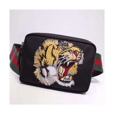 Gucci Tiger Belt Bag,19.5CM - 구찌 타이거 남여공용 벨트백 GUB0123 ,19.5cm,블랙