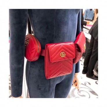 Gucci Marmont Matlase Belt Bag, - 구찌 마몬트 마틀라세 벨트백 524597, GUB0085,레드