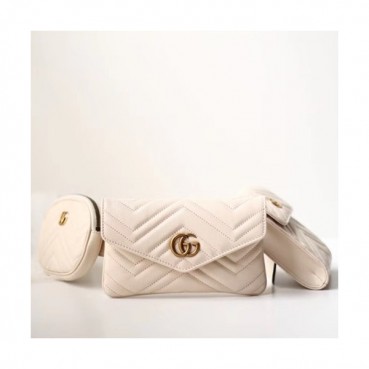 Gucci Marmont Matlase Belt Bag, - 구찌 마몬트 마틀라세 벨트백 524597, GUB0084,화이트