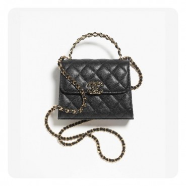 샤넬 23켈리 블랙 미니 그레인드 샤이니 카프스킨 AP3237 - Chane 23 Kelly Mini Grained Shiny Calfskin Bag 