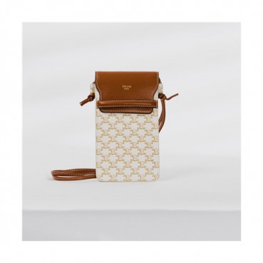 [셀린느]Celine 2021 Mm/Wm Leather Phone Bag/Shoulder Bag,10cm,CLNB0684 - 셀린느 2021 남여공용 레더 폰백/숄더백,10cm,베이지