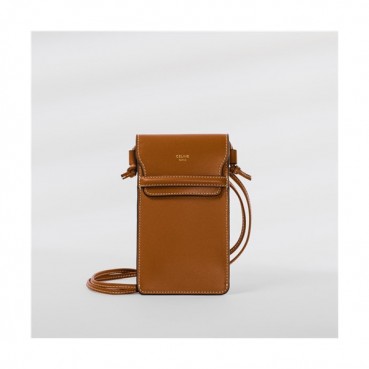 [셀린느]Celine 2021 Mm/Wm Leather Phone Bag/Shoulder Bag,10cm,CLNB0683 - 셀린느 2021 남여공용 레더 폰백/숄더백,10cm,브라운