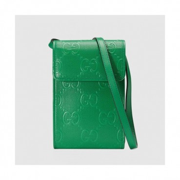 Gucci 2020 Leather Phone Bag Shoulder Bag,18CM - 구찌 2020 레더 폰백 숄더백 ,625571,GUB1220,18CM,그린