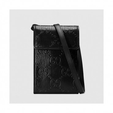 Gucci 2020 Leather Phone Bag Shoulder Bag,18CM - 구찌 2020 레더 폰백 숄더백 ,625571,GUB1219,18CM,블랙