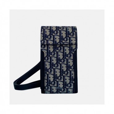Dior 2020 Oblique Phone Bag / Shoulder Bag,19CM - 디올 2020 오블리크 남여공용 폰 백 / 숄더백  DIOB0576,19CM,블랙