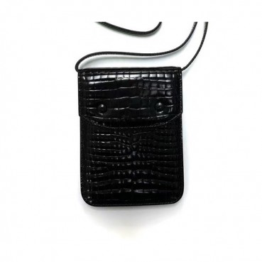 Maison Margiela 2020 Leather Phone Bag Shoulder Bag,18cm - 메종 마르지엘라 2020 레더 폰백 숄더백,MMB0043,18cm,블랙