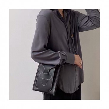 Maison Margiela 2020 Leather Phone Bag Shoulder Bag,20cm - 메종 마르지엘라 2020 레더 폰백 숄더백,MMB0040,20cm,블랙