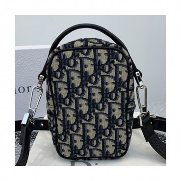 Dior 2019 Oblique Phone Bag / Shoulder Bag,17CM - 디올 2019 오블리크 남여공용 폰 백 / 숄더백  DIOB0438,17CM,블랙
