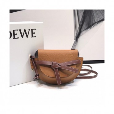 Loewe 2019 Gate Mini Shoulder Bag, 15CM - 로에베 2019 게이트 미니 숄더백 ,LOEB0231,15CM, 브라운