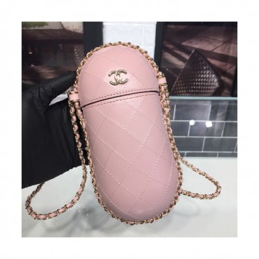 Chanel 2019 Leather Chain Shoulder Bag / Phone Bag,20CM - 샤넬 2019 레더 체인 숄더백/폰 백 CHAB0796,20CM,핑크