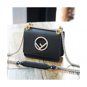Fendi 2019 Kan I F Mini Chain Shoulder Bag ,19CM - 펜디 2019 칸아이 에프 미니 체인 숄더백 FENB0130,19CM,블랙