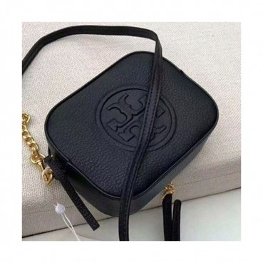 Tory Burch Limited-edition Leather Black Mini Camera Shoulder Cross Bag,17cm 