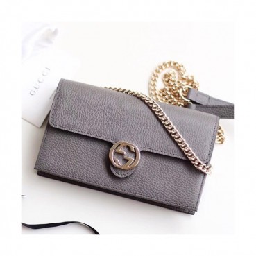 Gucci Interlocking Woc Mini Chain Wallet Shoulder Bag,20CM - 구찌 인터로킹 WOC 미니 체인 월렛 숄더백 510314,GUB0501,20cm,그레이