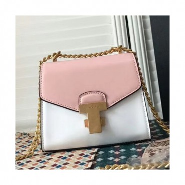 Tory Burch Leather Pink&White Juliette Chain Mini Shoulder Bag,17cm - 토리버치 레더 핑크+화이트 줄리엣 체인 미니 숄더백 TBB0171,17cm