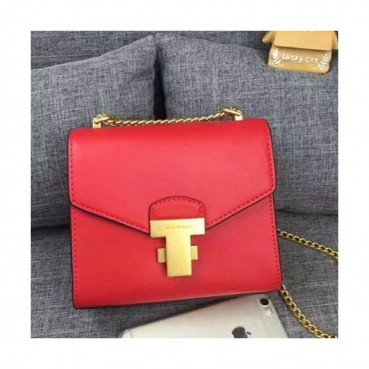 Tory Burch Leather Red Juliette Chain Mini Shoulder Bag,17cm - 토리버치 레더 레드 줄리엣 체인 미니 숄더백 TBB0163,17cm