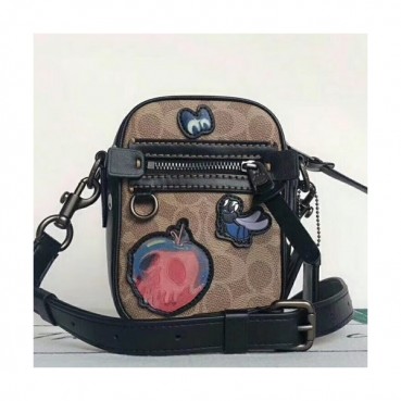 Coach Leather Mini Shoulder Bag,12cm - 코치 레더 남여공용 미니 숄더백 COAB0018,12cm,,브라운