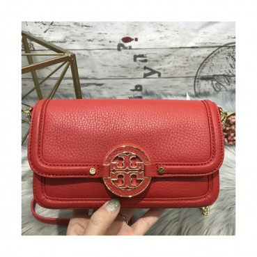 Tory Burch Leather Red Amanda Mini Chain Shoulder Cross Bag,20cm - 토리버치 레더 레드 아만다 미니 체인 숄더 크로스백 TBB0060,20cm