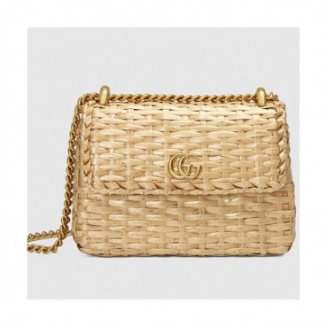 Gucci Mini Chain Shoulder Bag,16.5CM - 구찌 고리버들 미니 체인 숄더백 524829 ,GUB0150,16.5cm,베이지