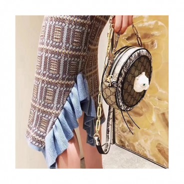 Gucci Cat Patchwork Mini Chain Shoulder Bag,18CM - 구찌 캣 패치워크 미니 체인 숄더백 499823, GUB0110 ,18cm,브라운