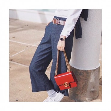 Gucci GG Marmont Mini Chain Shoulder Bag,19CM - 구찌 GG 마몬트 미니 체인 숄더백 431384, GUB0073 ,19cm