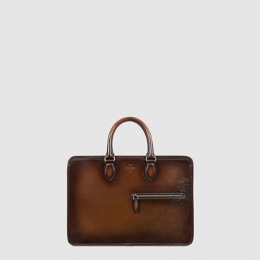 벨루티 남성 원 주르 스크리토 레더 브리프케이스 - Berluti Mens One Jour Scritto Leather Briefcase 